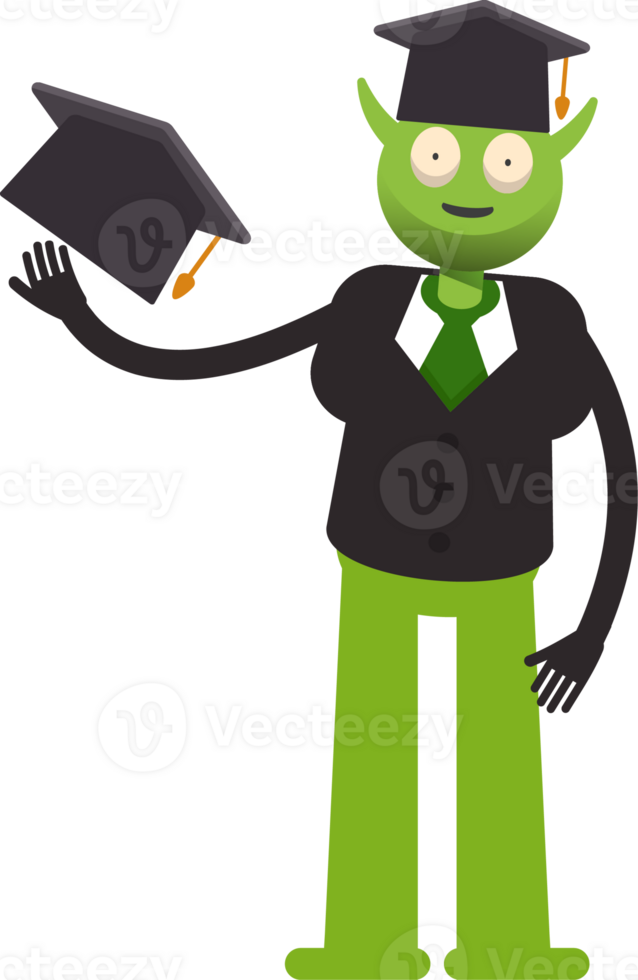 Monster Student Character Holding Safety Helmet Illustration png