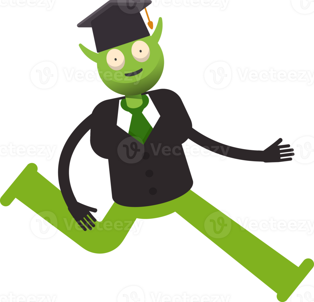 Monster Student Character Walking png