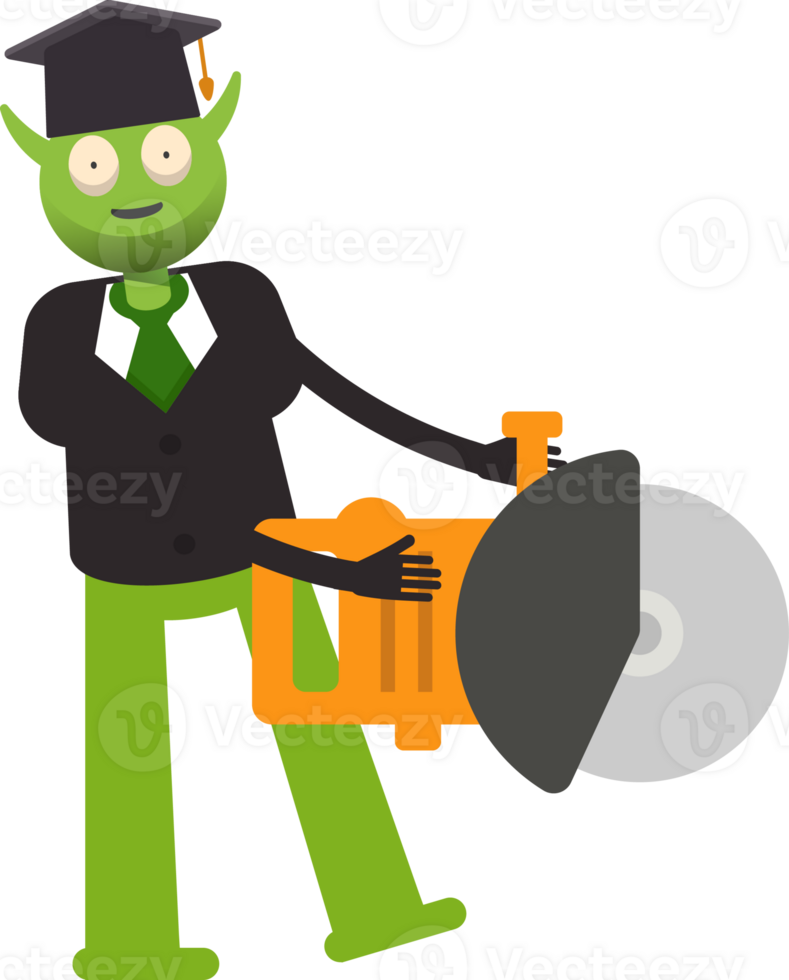 Monster Student Character Using Circular Saw png
