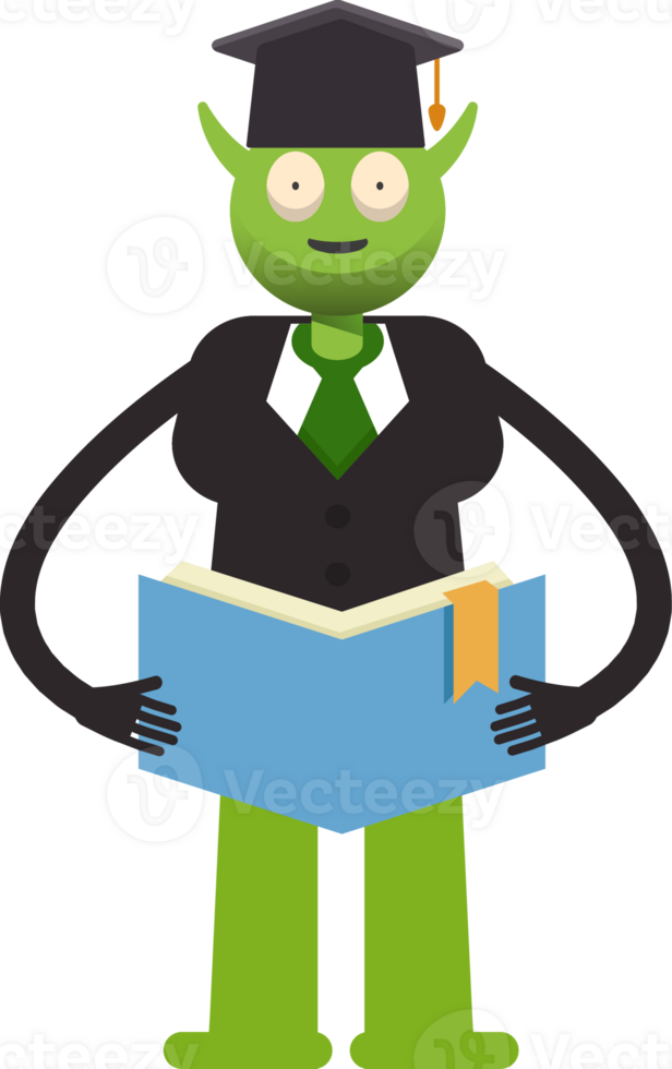 Monster Student Character Reading Book png