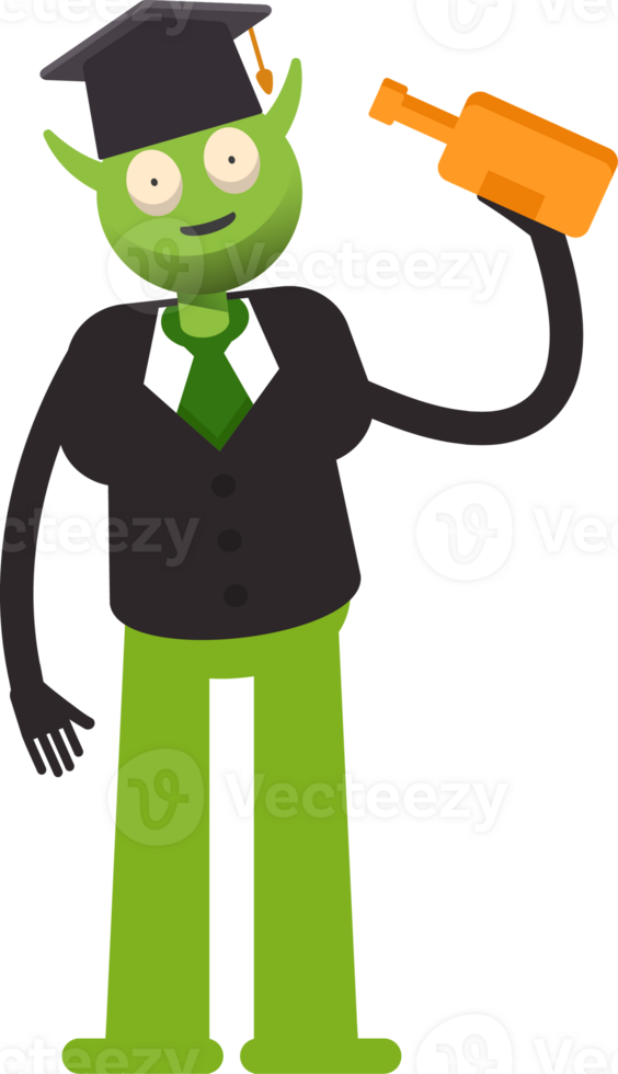 Monster Student Character Drinking Beverage Bottle png