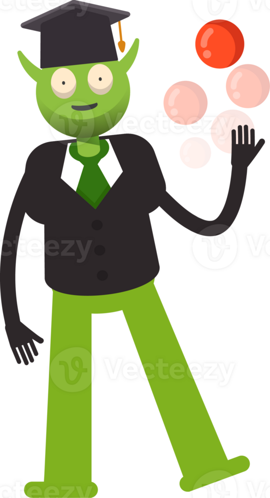 Monster Student Character Playing Ball png