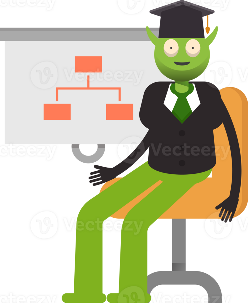 Monster Student Character Presenting Organization Chart png