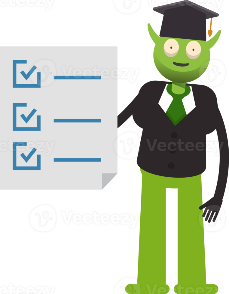 Monster Student Character and Check List Document png