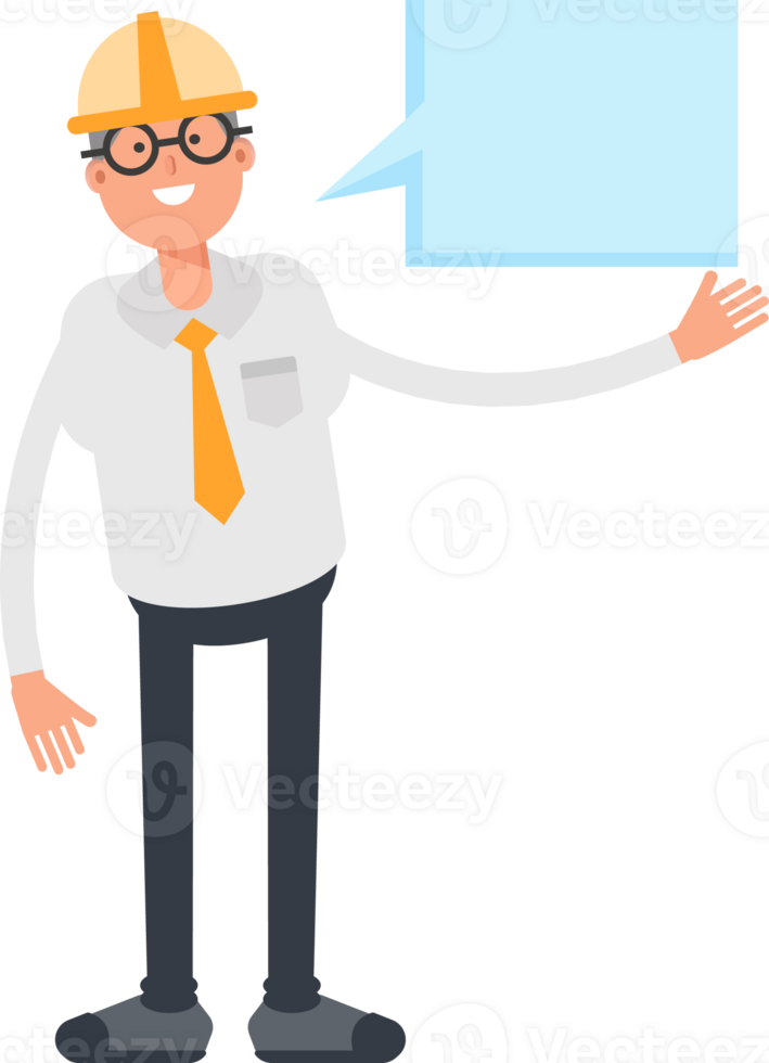 Architect Character and Speech Bubble png