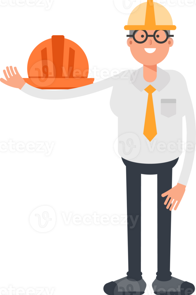 Architect Character Holding Safety Helmet Illustration png