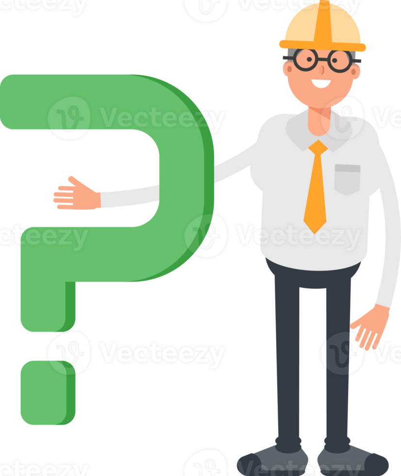 Architect Character and Question Mark png