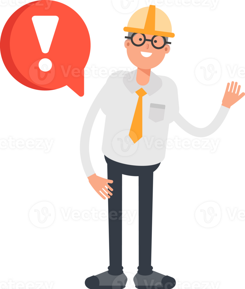 Architect Character and Error Sign png