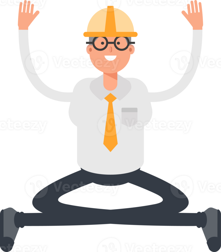 Architect Character Sitting Illustration png