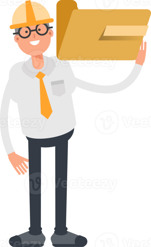 Architect Character Holding Folder png