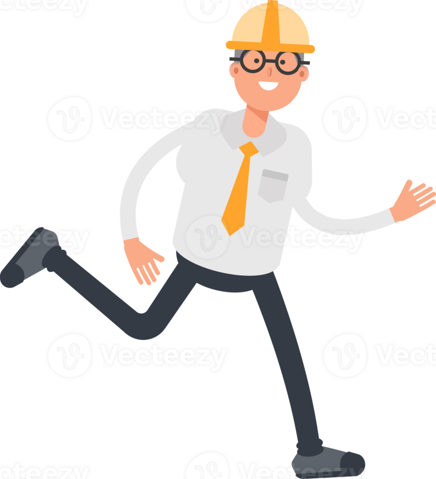 Architect Character Walking Illustration png