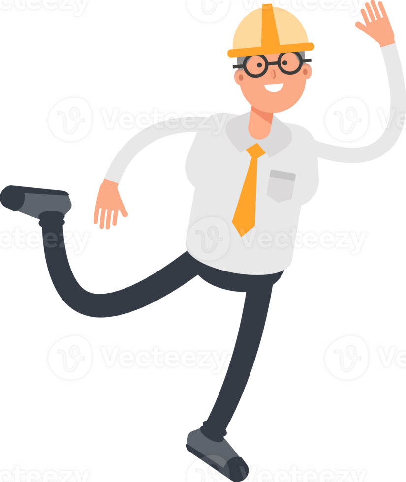 Architect Character Jumping and Flying png