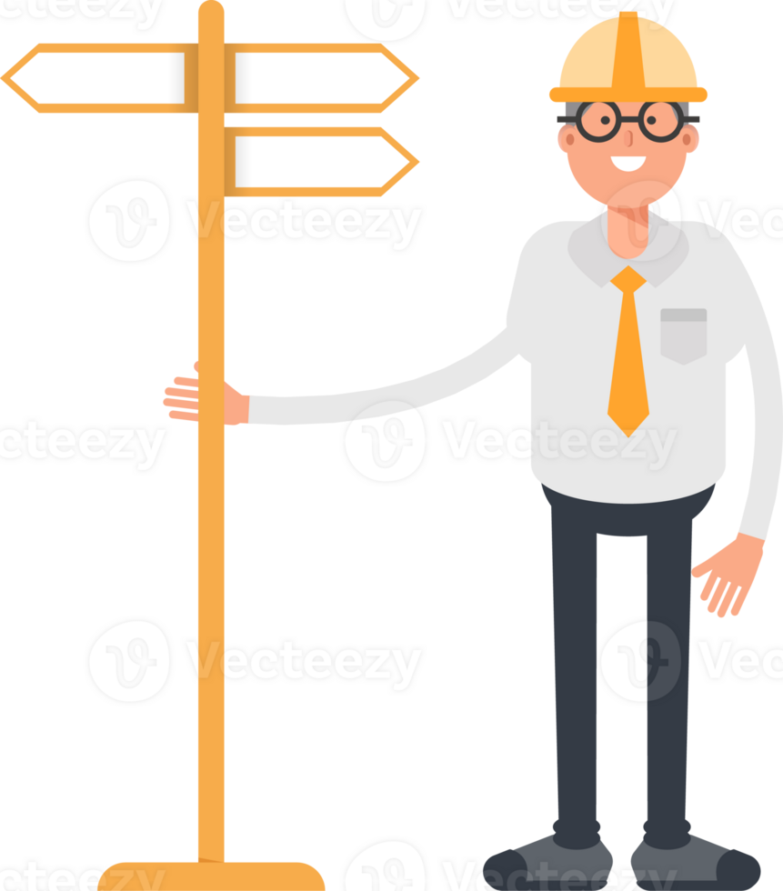 Architect Character and Signpost png