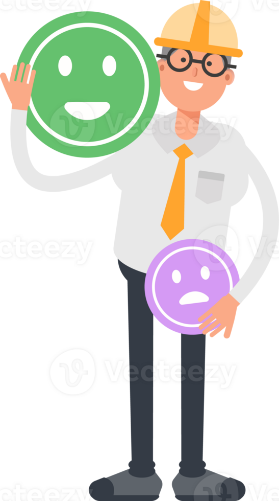 Architect Character and Emoticon Sign png