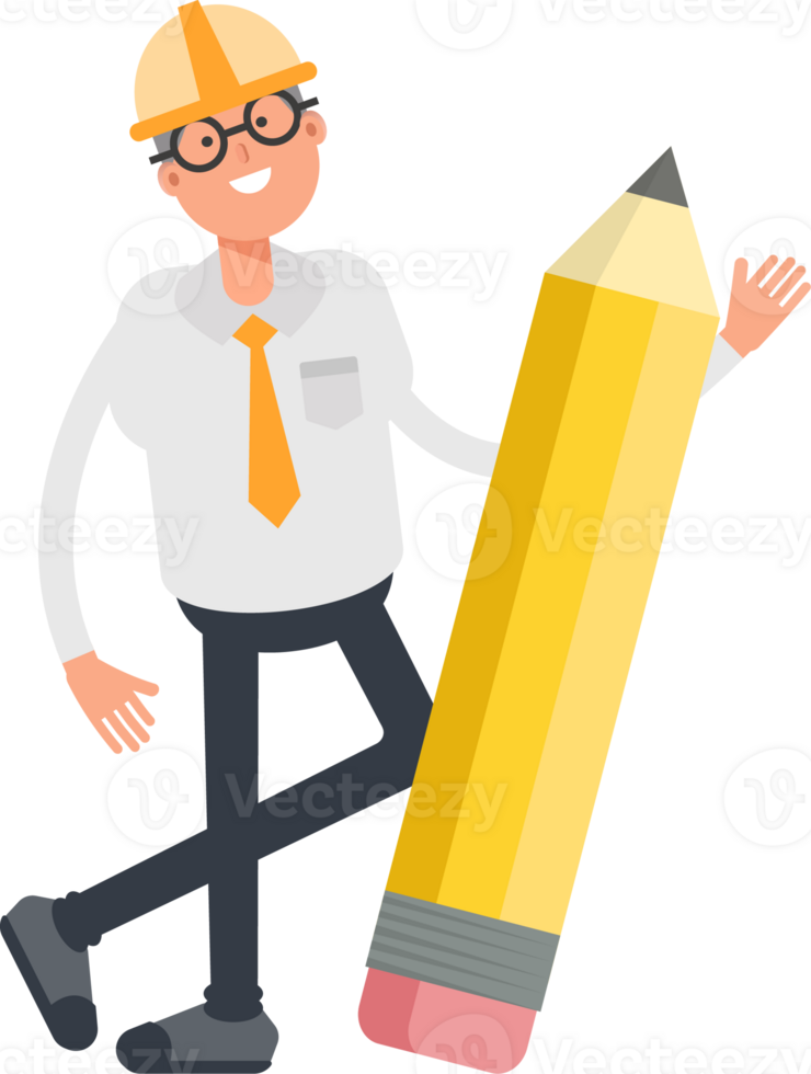 Architect Character and Pencil png