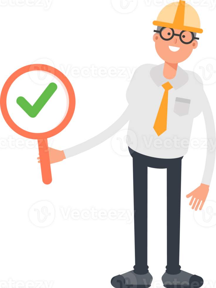 Architect Character Showing Check Mark png