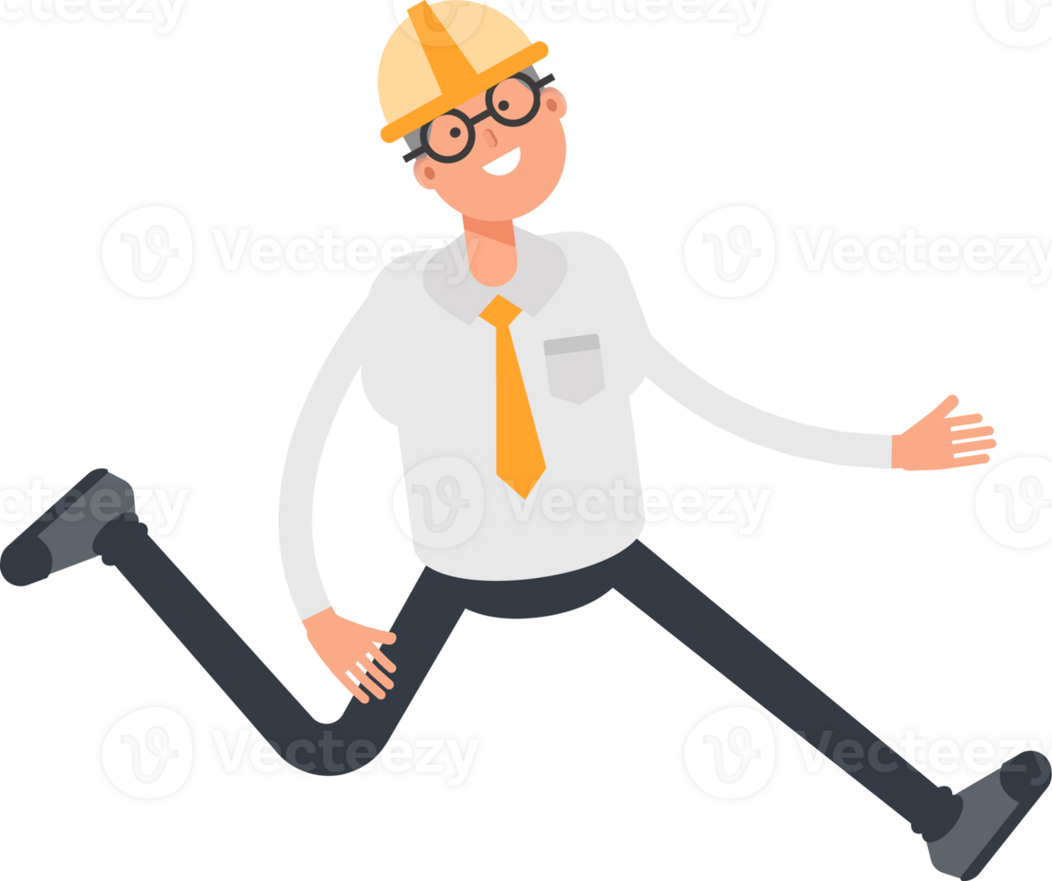 Architect Character Running Clipart png