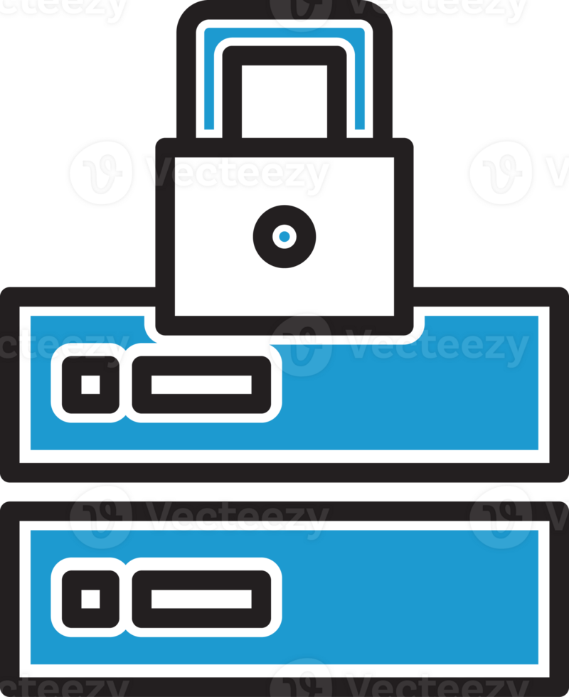 Server and Padlock Security Icon png