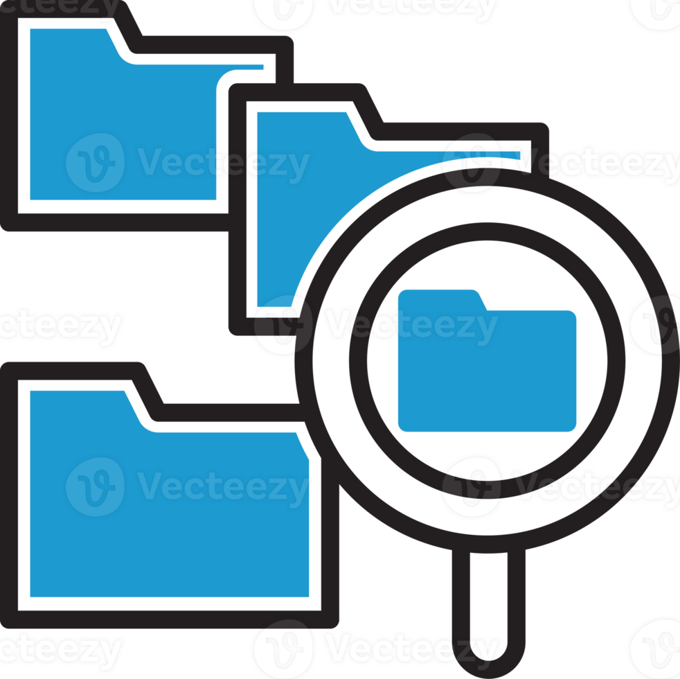 Folders and Magnifier Icon png
