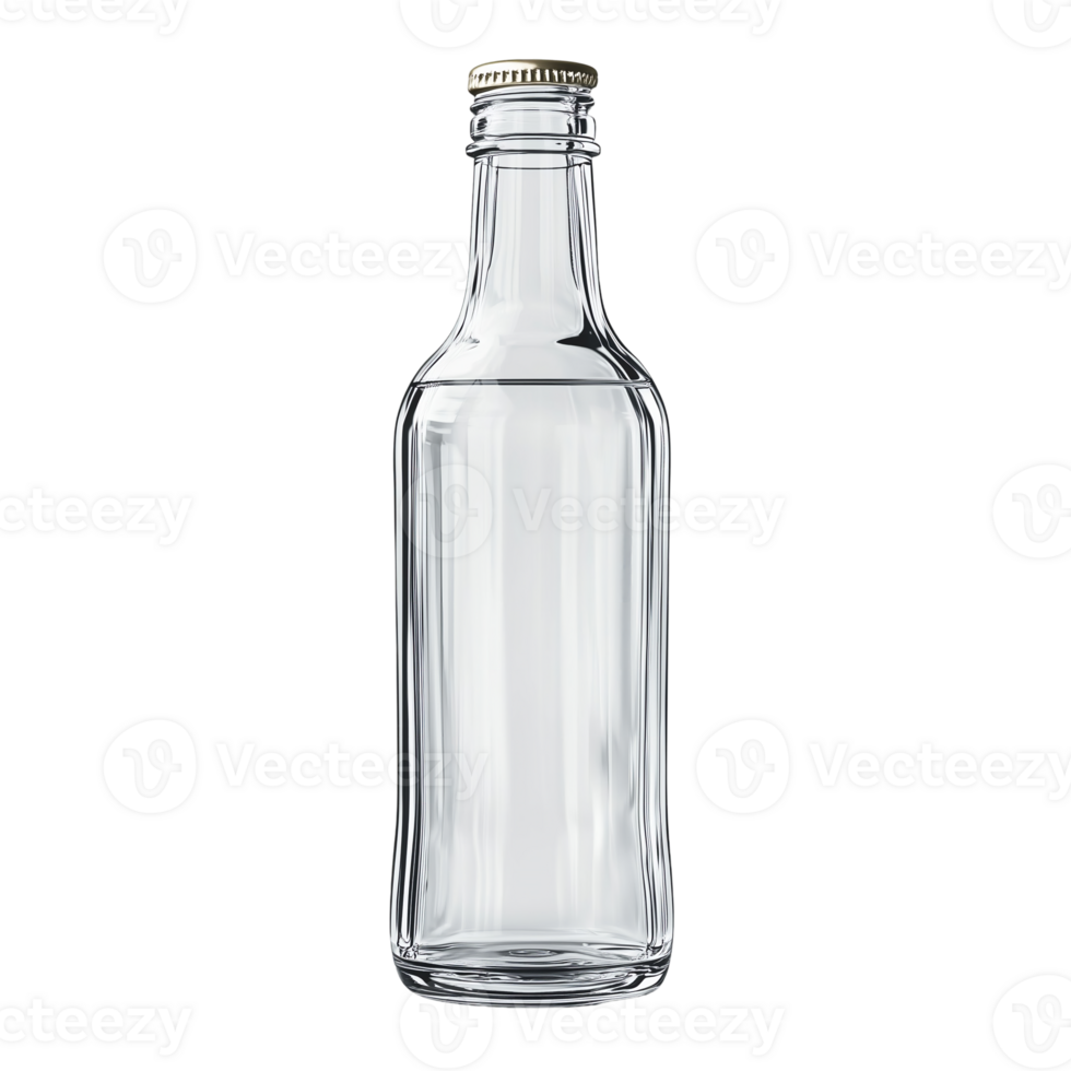 Clear Glass Bottle Mockup Elegant Design Product 3d oil empty drink png
