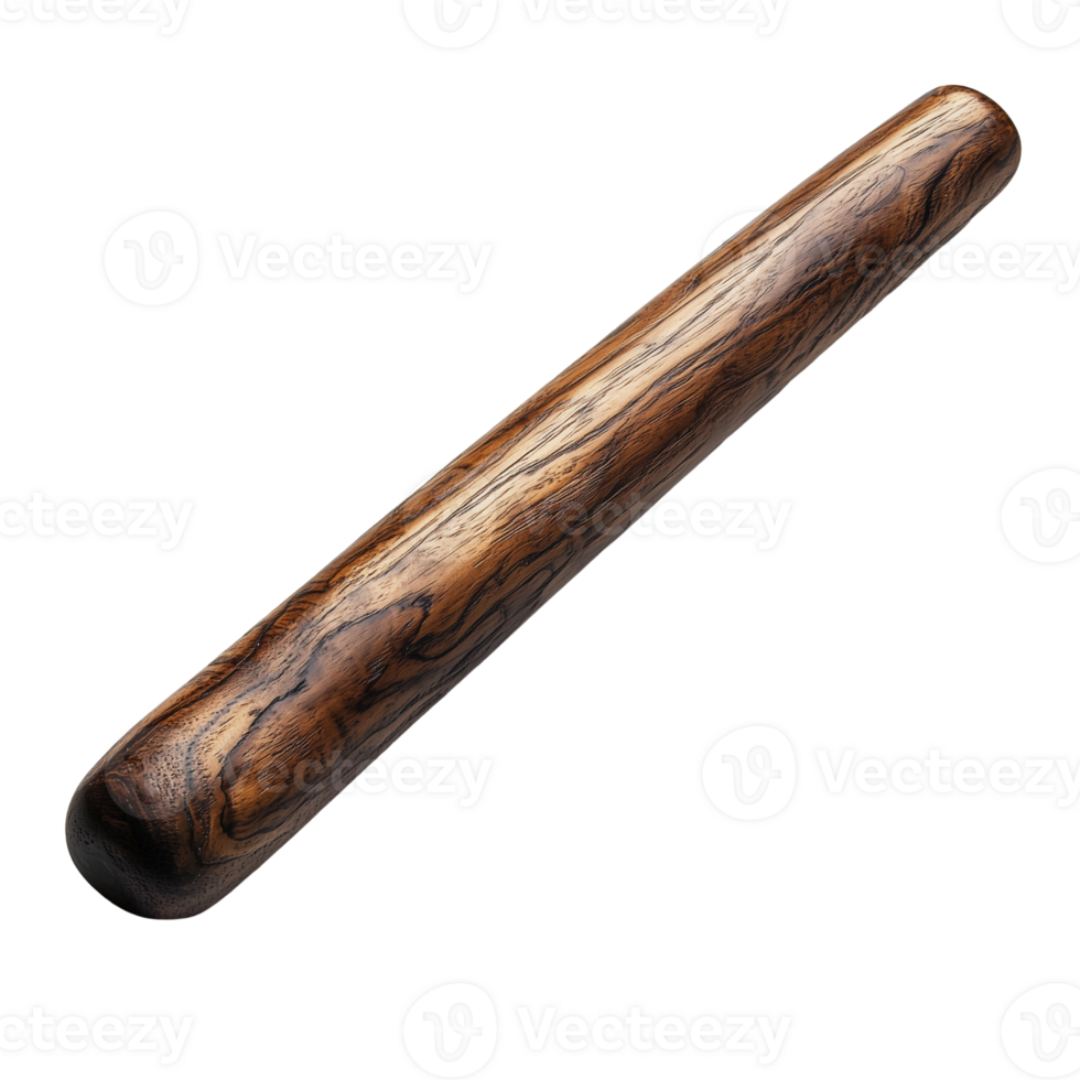 Elegant Dark Wood Rolling Pin Bakery Tool Kitchen food home long brown png