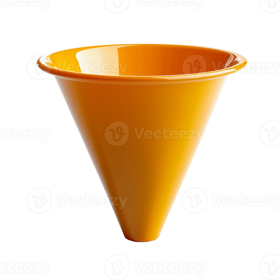 Bright Orange Conical Shape Modern Design 3D Cone Form Color Shiny png