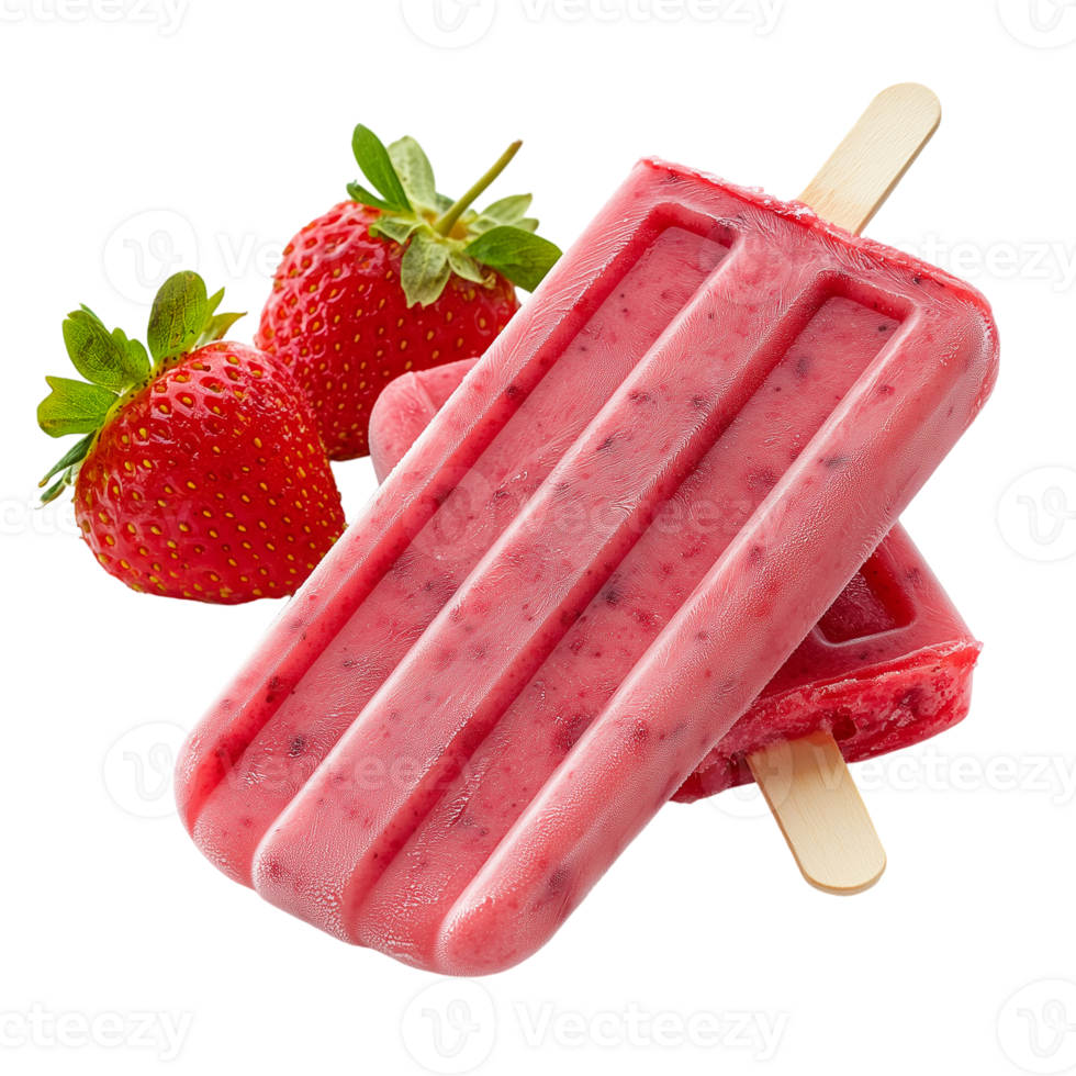 Delicious Strawberry Ice Pops Summer Treats Frozen Red Food Cool Cold png