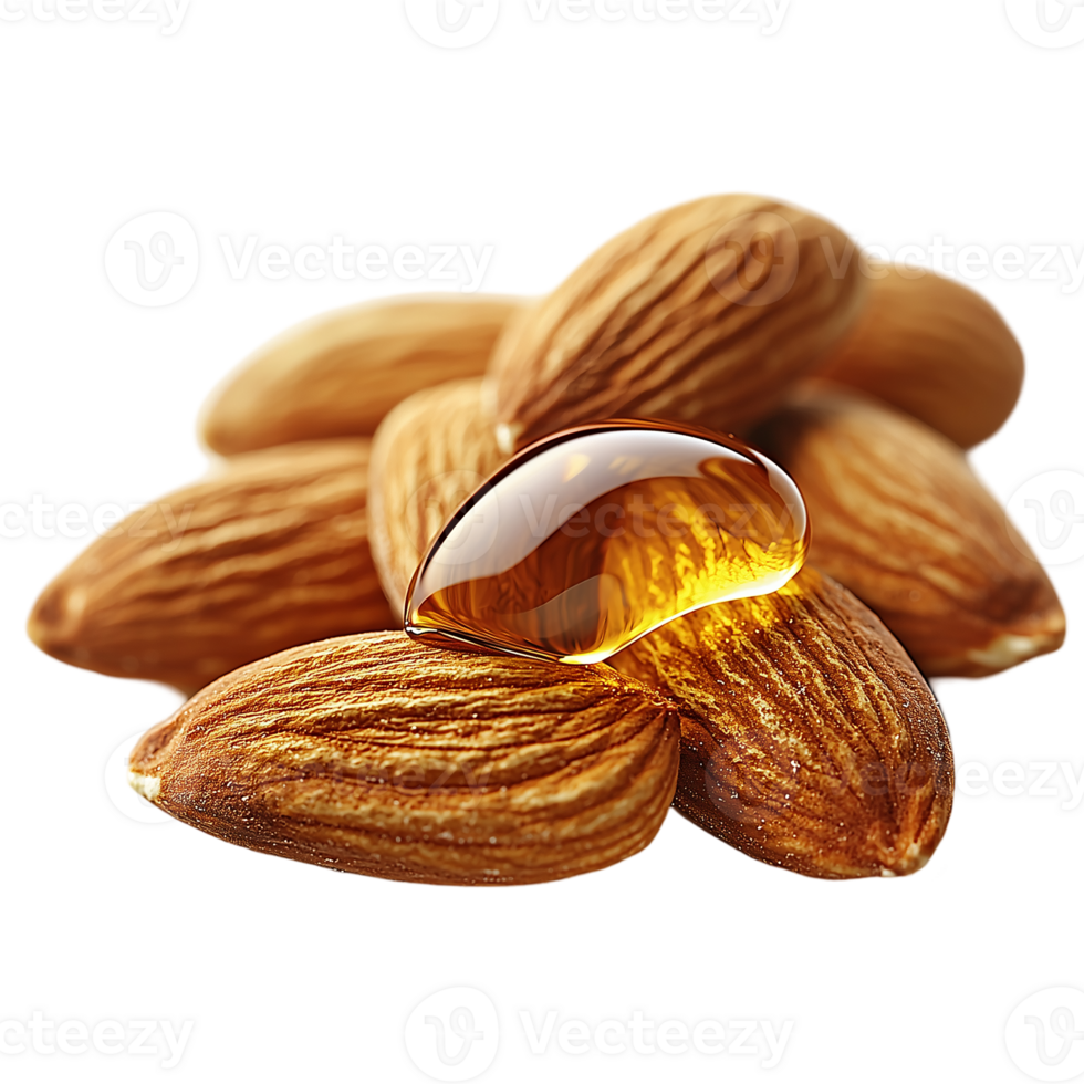 Golden Almond Oil Drop on Nuts Healthy Food Diet Seed Brown Snack png