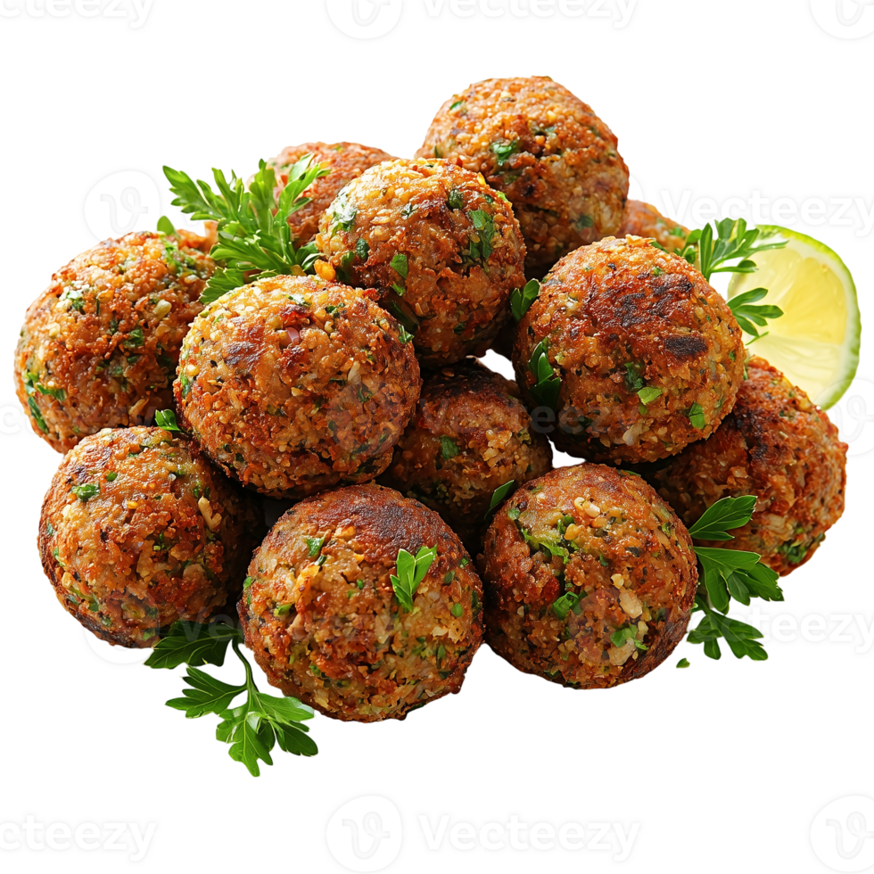 Falafel Balls Recipe Preparation on transparent background png