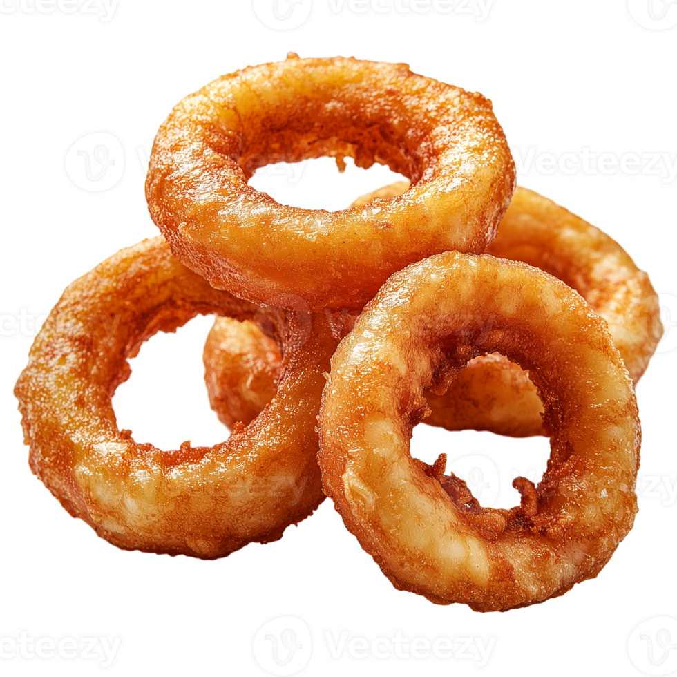 Crispy Fried Onion Rings Tasty Snack Food on transparent background png