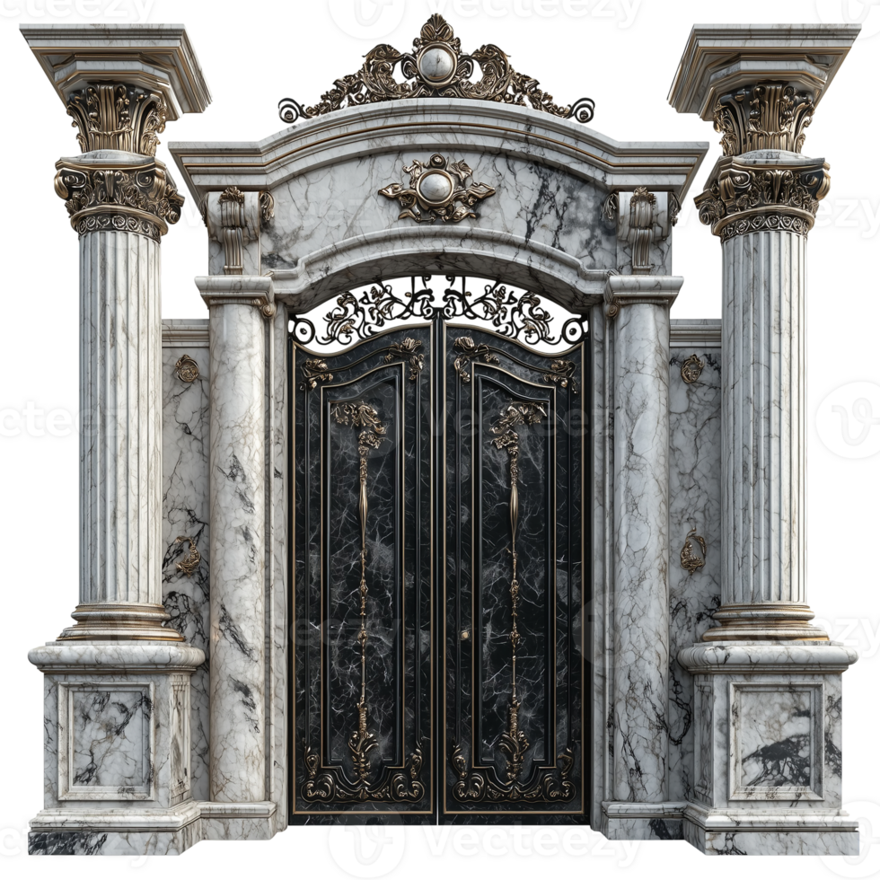 Grand Marble Gate Design on transparent background png