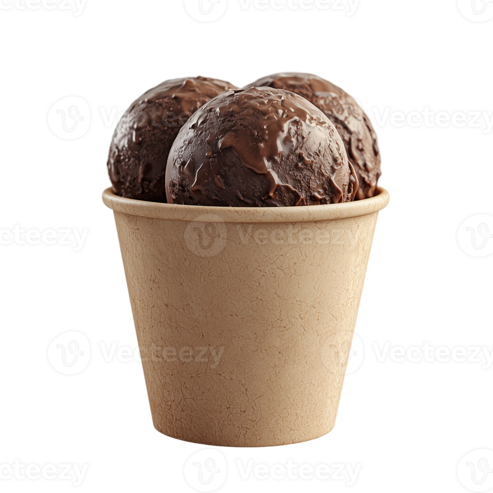 Chocolate Ice Cream Cups Creamy Delicious on transparent background png