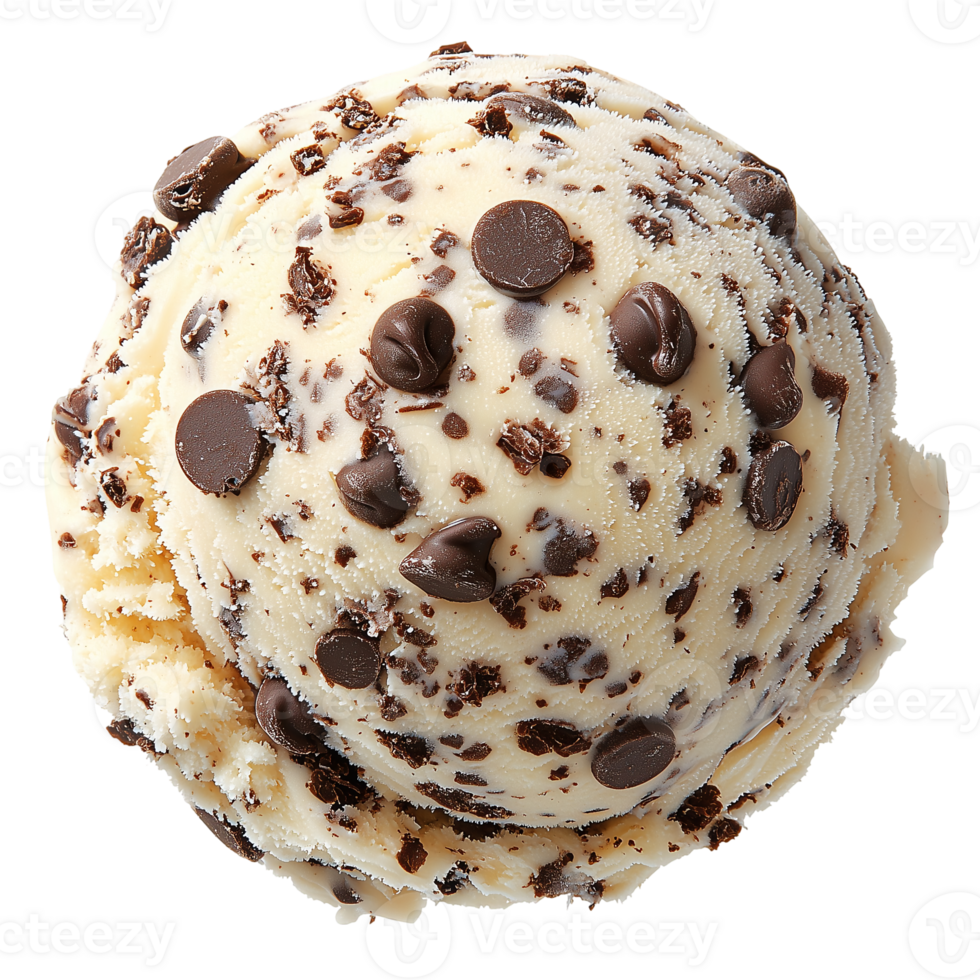 Chocolate Chip Ice Cream Scoop HD on transparent background png