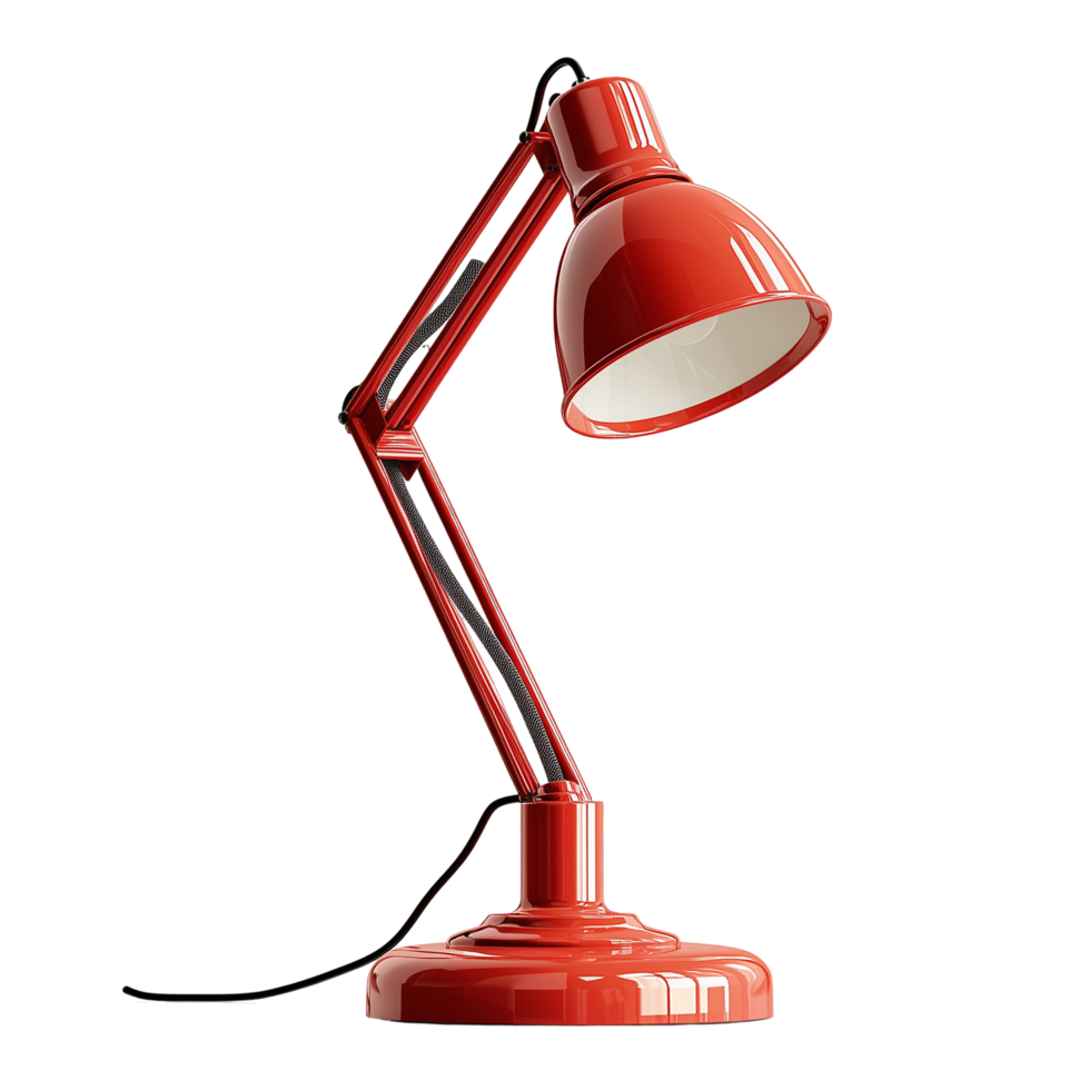 Red Desk Lamp Modern Stylish Lighting on transparent background png