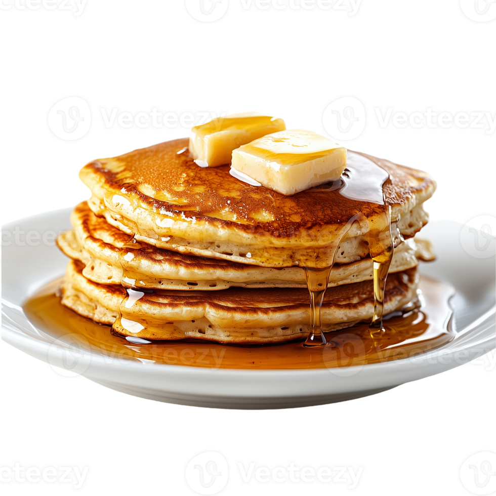 Buttery Pancakes with Syrup on transparent background png