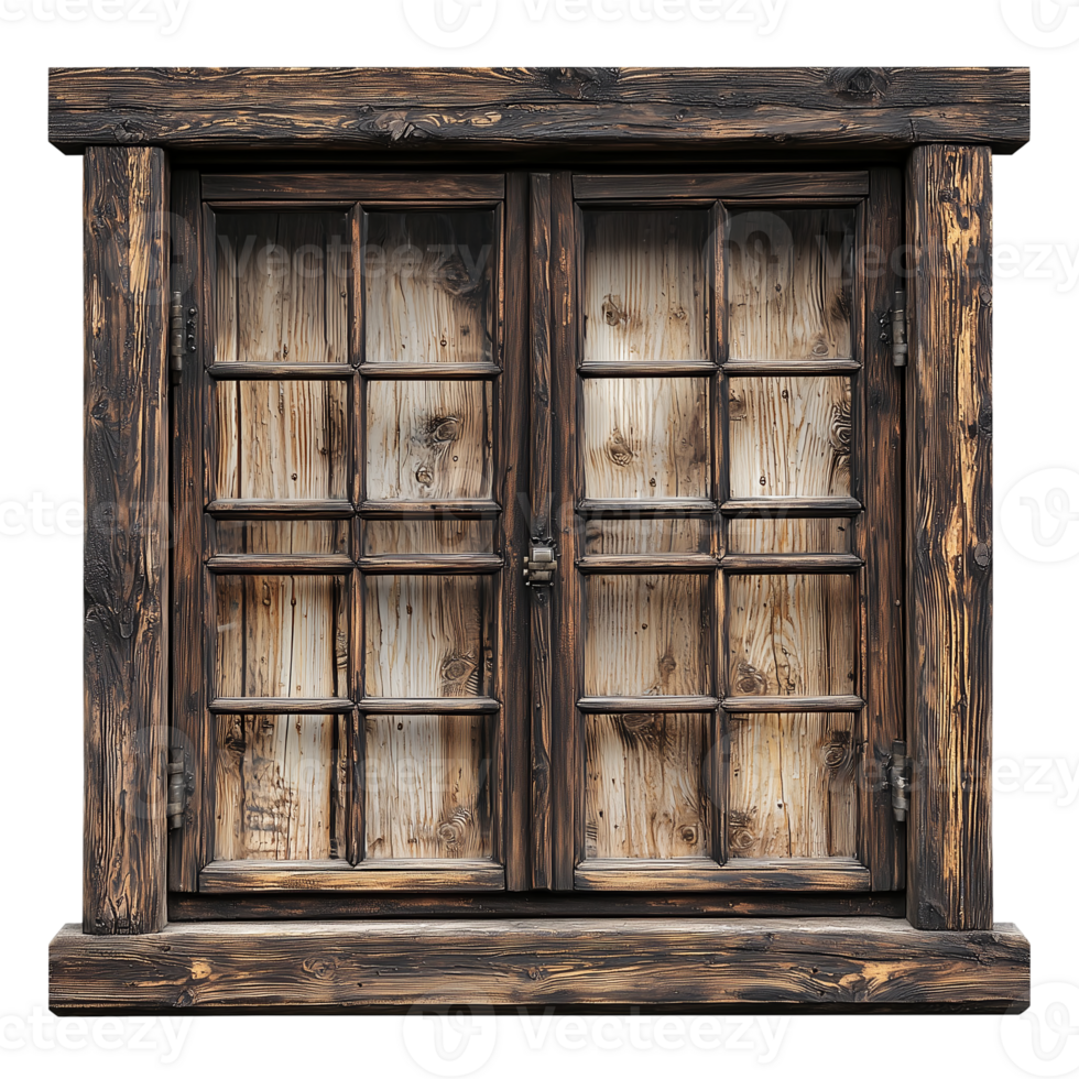 Antique Wooden Window Pane on transparent background png