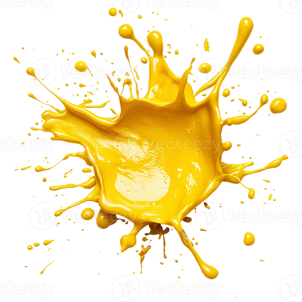 Yellow Paint Splash on transparent background png