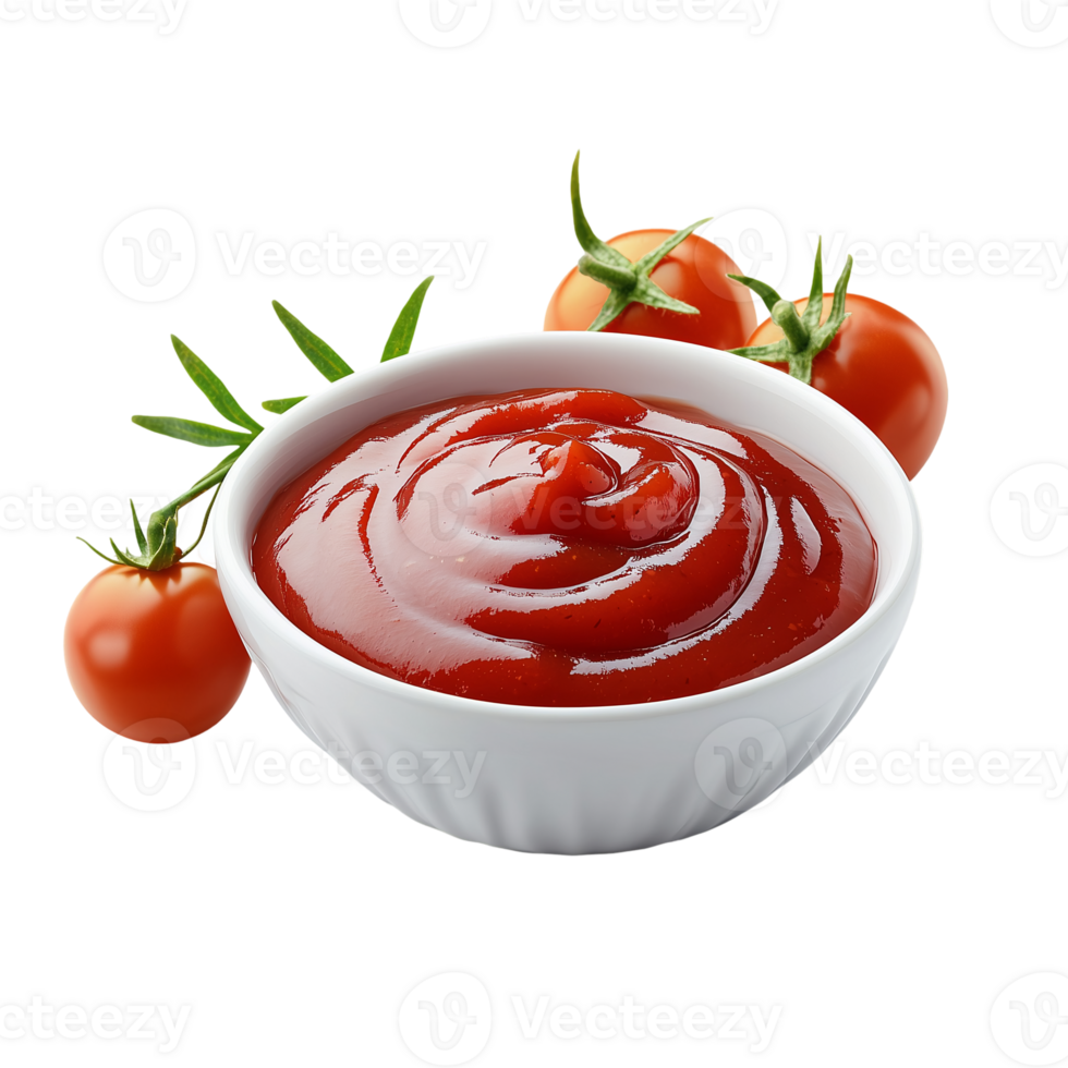 Delicious Ketchup Bowl Recipe on transparent background png