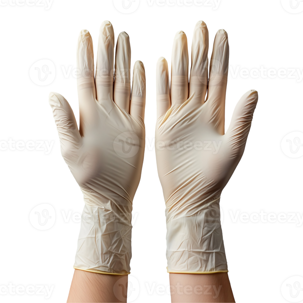 Latex Gloves Medical Grade Disposable PowderFree on transparent background png