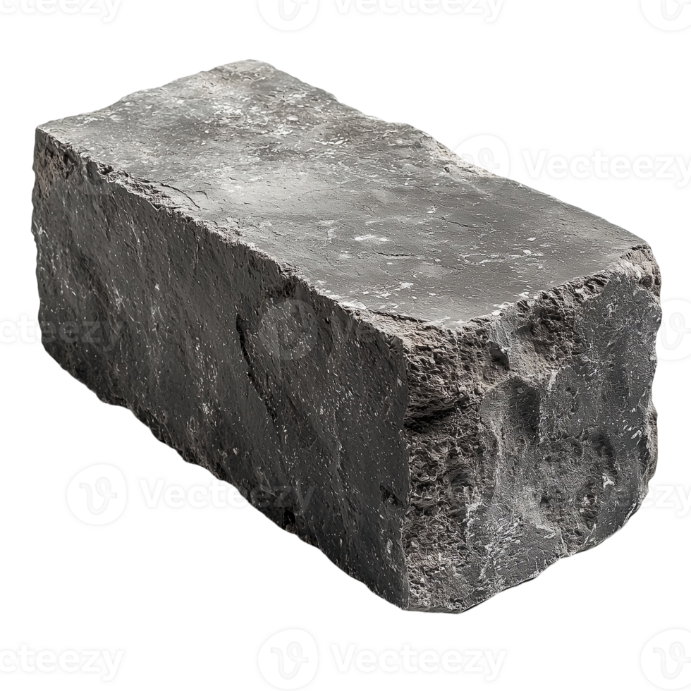 Black Granite Stone Brick Landscaping Construction on transparent background png