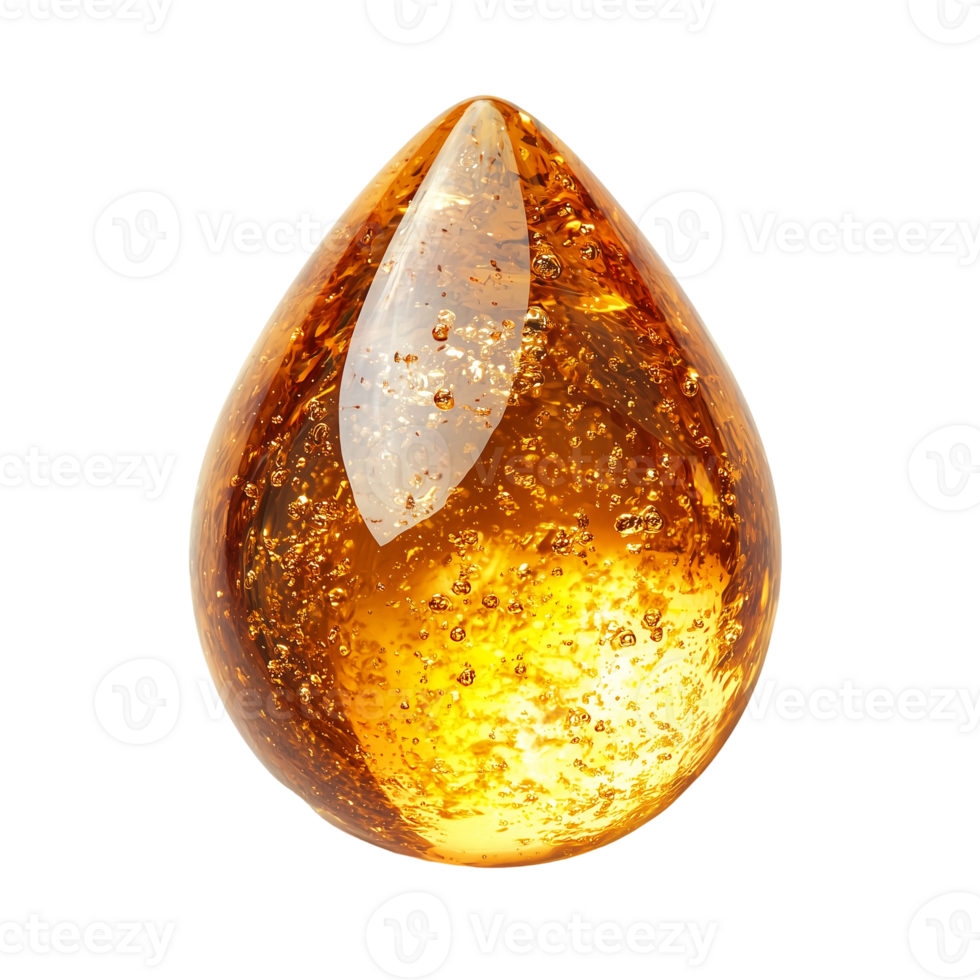 Amber Drop Honey Oil Resin on transparent background png