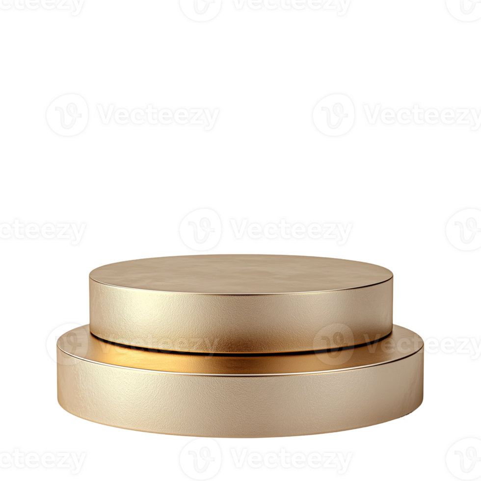 Gold Round Pedestal Display Stand on transparent background png