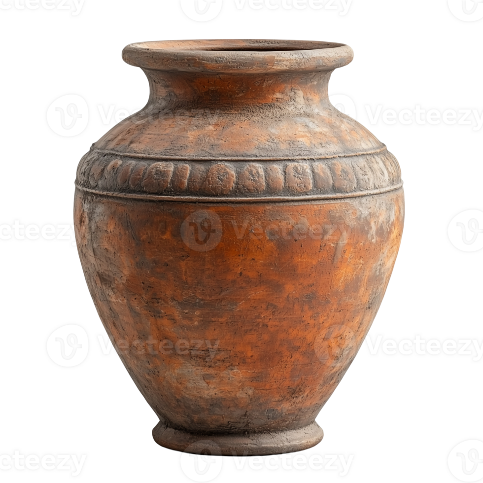 Rustic Terracotta Amphora on transparent background png