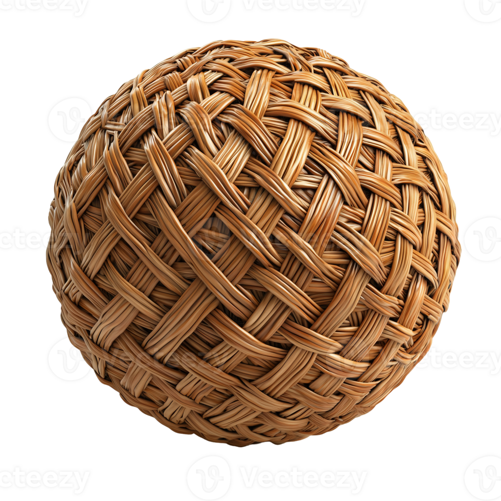 Wicker Ball Texture HighRes on transparent background png
