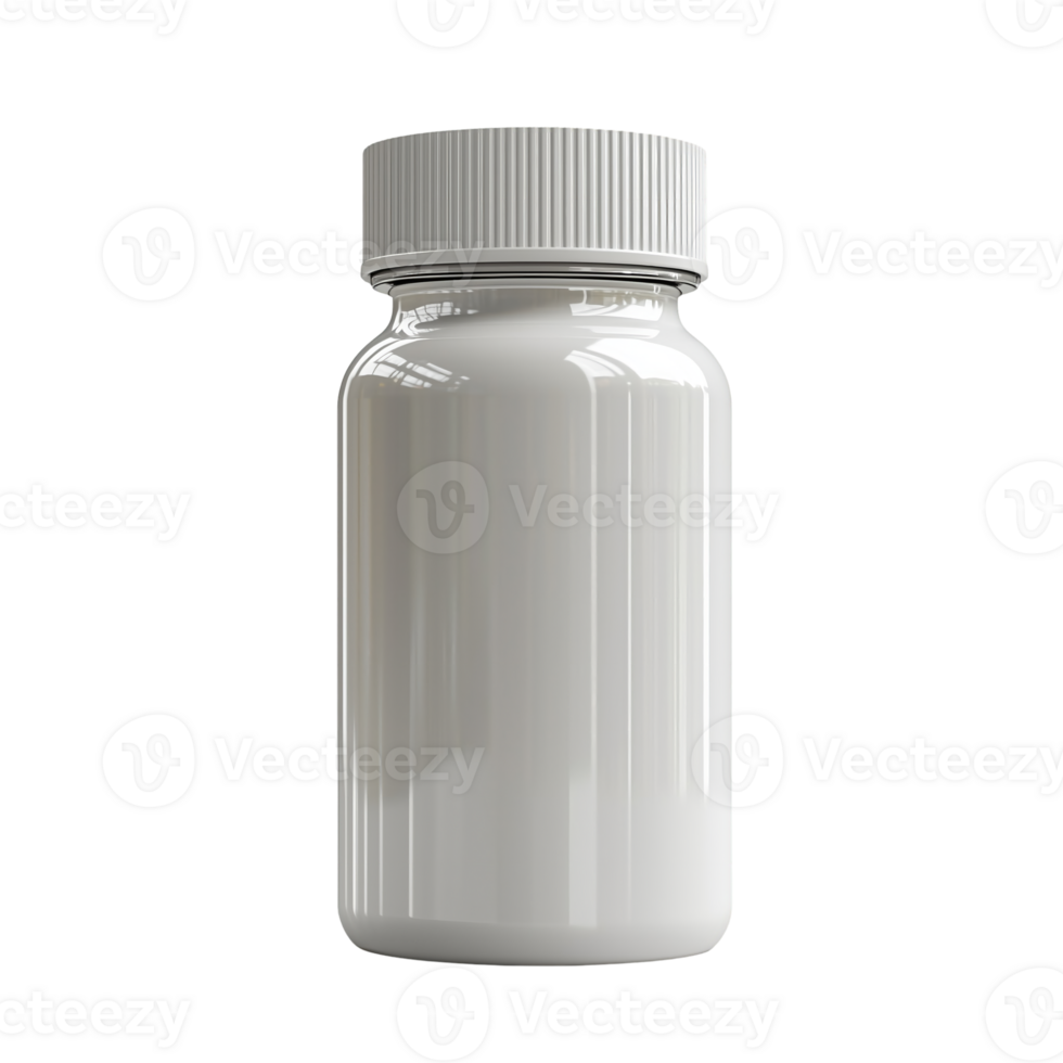 White Plastic Bottle Mockup on transparent background png