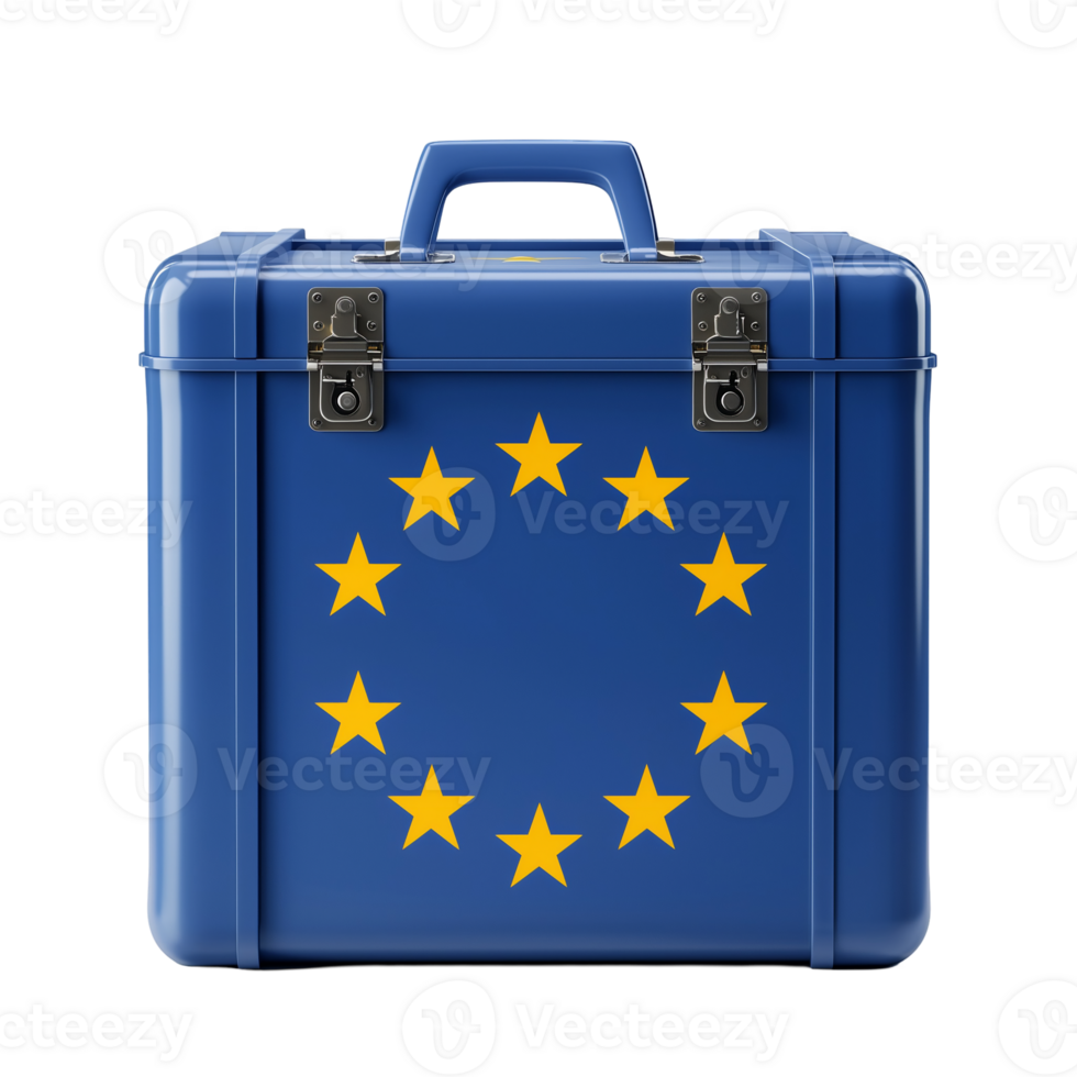 EU Case Box Suitcase Container on transparent background png