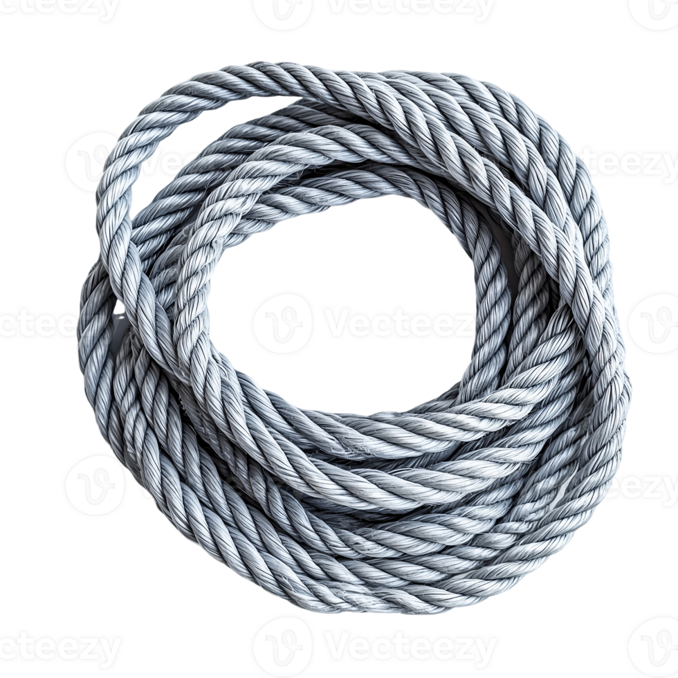 Gray Coiled Rope on transparent background png