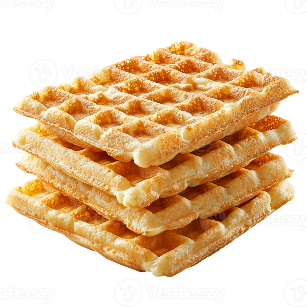 Crispy Waffles Stack Delicious Treat on transparent background png