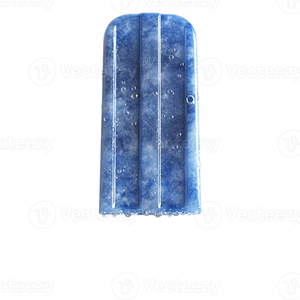 Icy Blue Popsicle Summer Treat on transparent background png