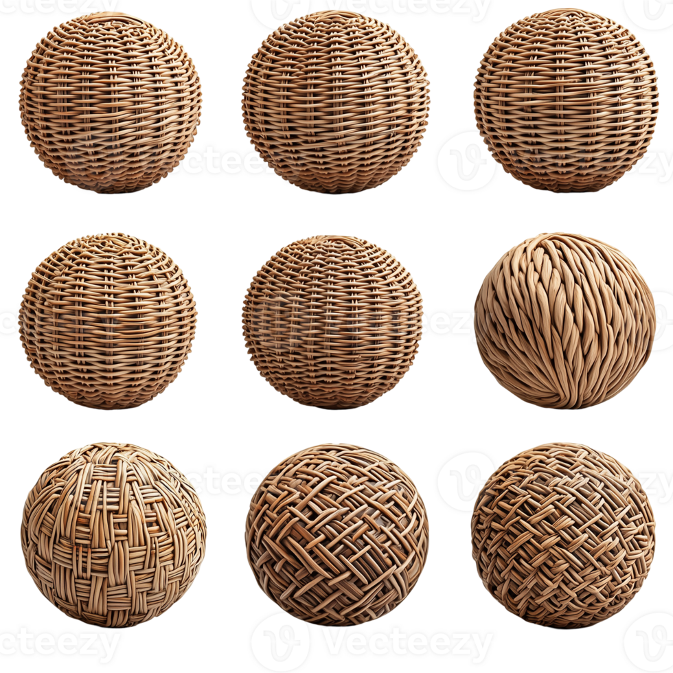 Wicker Ball 9 HighRes Textures on transparent background png